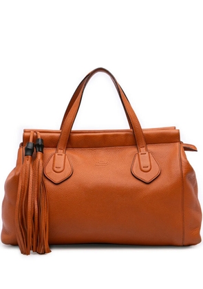 Gucci Pre-Owned 2016-2026 Leather Lady Tassel Top Handle Bag handbag - Orange