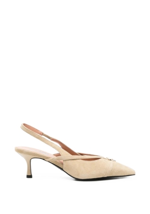 Love Moschino heart-plaque slingback pumps - Neutrals