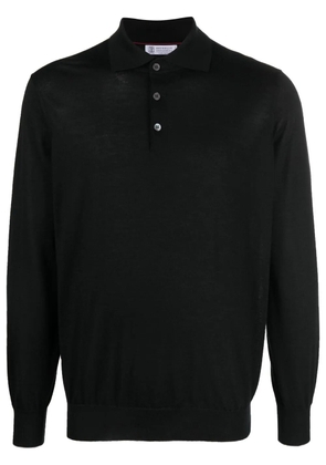 Brunello Cucinelli button-front long-sleeved polo shirt - Black