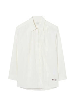 Claudie Pierlot pleated-bib long-sleeve shirt - White