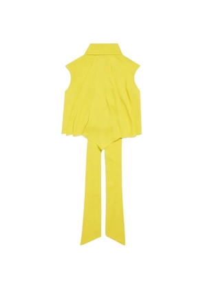 Balenciaga pussy-bow draped blouse - Yellow