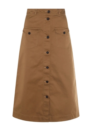 Saint Laurent button-front midi skirt - Neutrals