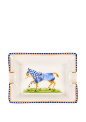 Hermès Pre-Owned 2000s horse porcelain ashtray - White