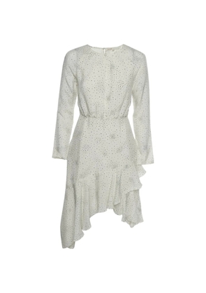 Maje star-print asymmetric dress - White
