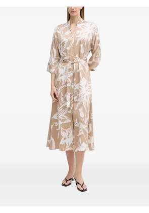Joseph Ribkoff floral-print belted midi dress - Neutrals