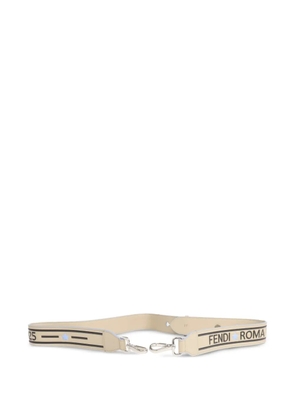 Fendi Pre-Owned logo-print leather shoulder strap - Neutrals