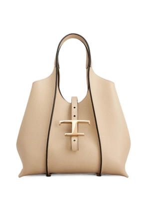 Tod's T Timeless shopping bag in leather mini - Neutrals