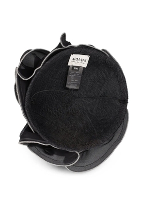 Giorgio Armani Pre-Owned silk straw fascinator hat - Black