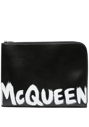 Alexander McQueen logo-print laptop bag - Black