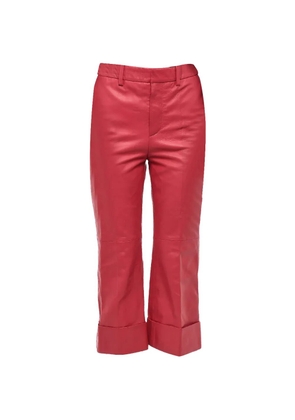DSQUARED2 cuffed-hem leather trousers