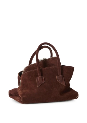 The Attico mini La Passeggiata suede tote bag - Brown