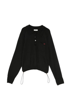 SANDRO logo-patch polo top - Black