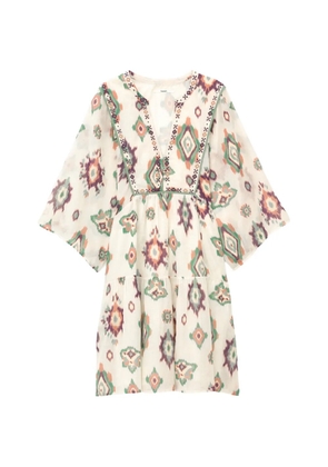 Ba&Sh Olalie ikat-print tiered dress - Neutrals