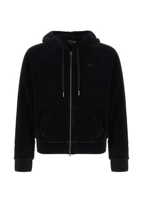 TOM FORD zip-up long-sleeve hoodie - Black