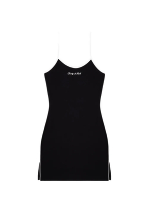 Sporty & Rich logo-print contrast-trim dress - Black