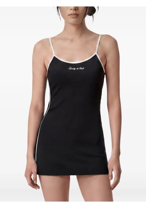 Sporty & Rich logo-print contrast-trim dress - Black