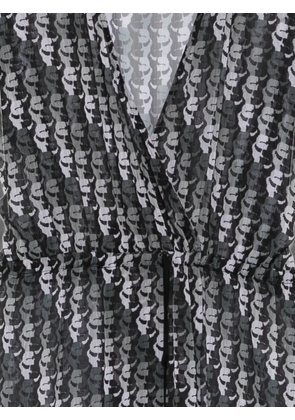 Karl Lagerfeld monogram-print maxi dress - Black