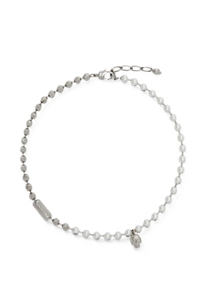 Alexander McQueen skull pearl-embellished necklace - Silver