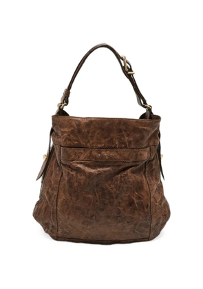 Givenchy Pre-Owned distressed leather shoulder bag - Brown