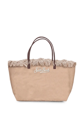 MC2 Saint Barth City fringed logo-embroidered tote bag - Neutrals