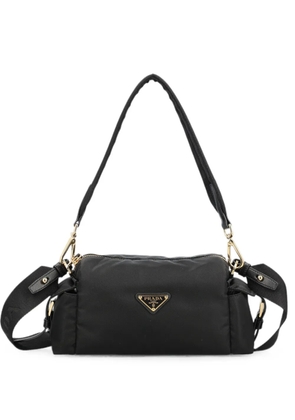 Prada logo-plaque shoulder bag - Black