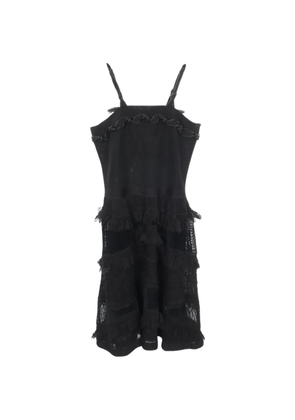 CHANEL Pre-Owned 1986-1988 Cocomark button lace mini dress - Black