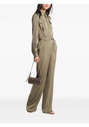 Michael Kors satin belted jumpsuit - Green