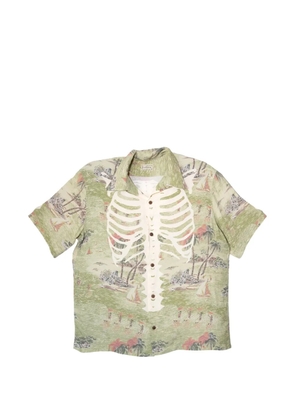 KAPITAL Kamehameha Bone Aloha shirt - Green