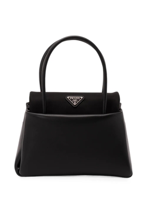 Prada logo-plaque leather handbag - Black