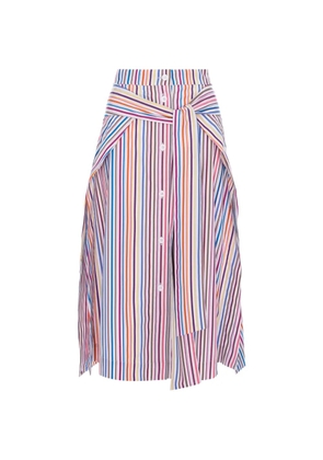 CuAnna striped tie-waist skirt - White