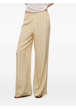 STAUD Stroll stripe-print silk trousers - Yellow