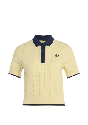 adidas chevron-knit polo shirt - Yellow