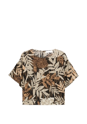 kaos leaf-pattern blouse - Black