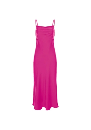 Murmur cowl-neck slip midi dress - Pink
