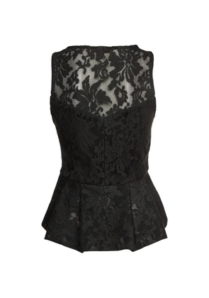 Maje Laurene lace peplum top - Black