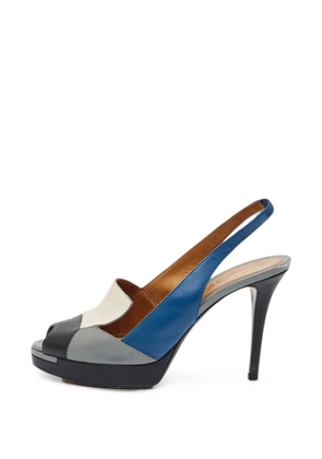 Fendi Pre-Owned geometric-panel slingback sandals - Grey