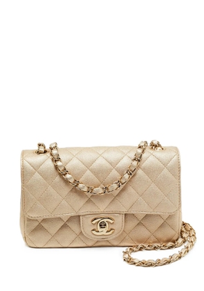 CHANEL Pre-Owned 2021 mini Classic Flap quilted shoulder bag - Gold
