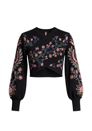 FARM Rio Marvelous Garden embroidered sweater - Black
