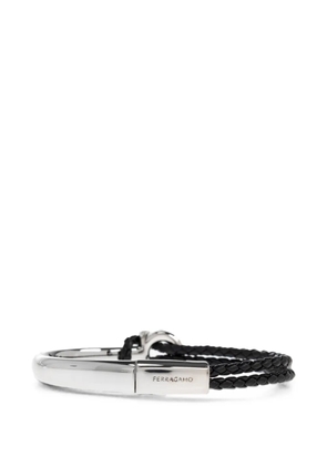 Ferragamo Gancini braided-calf leather bracelets - Silver