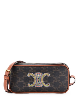 Celine Pre-Owned Cuir Triomphe Camera Embroidered Triomphe Coated Canvas with Leather Small shoulder bag - Brown