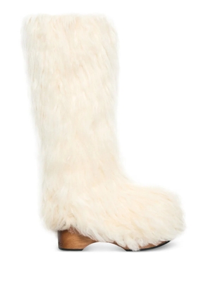 Acne Studios furry clog boots - White