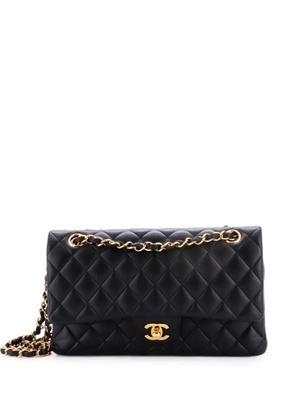 CHANEL Pre-Owned Classic Double Flap Bag Quilted Lambskin Medium shoulder bag - Black