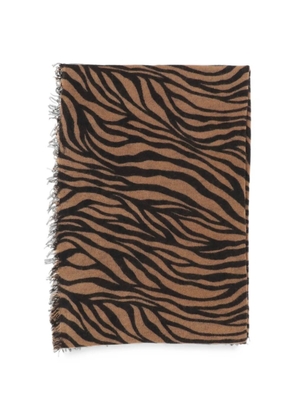 Faliero Sarti animal-print fringed scarf - Neutrals