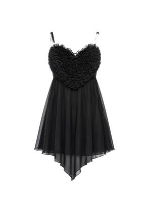 DSQUARED2 ruffled sweetheart-neck mini dress - Black