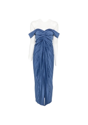 Cult Gaia Natalie off-shoulder pleated midi dress - Blue