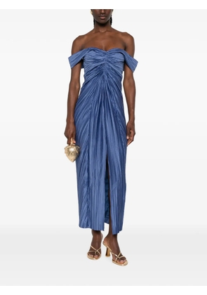Cult Gaia Natalie off-shoulder pleated midi dress - Blue