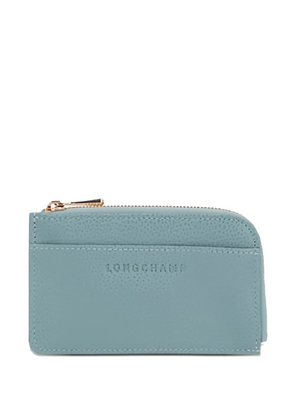 Longchamp Le Foulonné grained leather cardholder - Blue