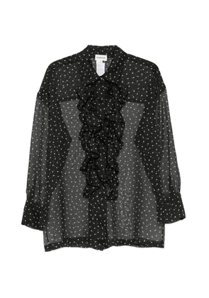 P.A.R.O.S.H. star-print ruffled shirt - Black