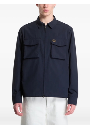 Fred Perry logo-detail overshirt - Blue