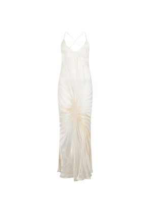 Roberto Cavalli devoré maxi dress - White
